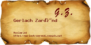 Gerlach Zaránd névjegykártya